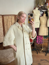 Load image into Gallery viewer, vintage 1950s 60s white coat {XL}