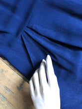 Load image into Gallery viewer, vintage 1940s navy dress {xs}
