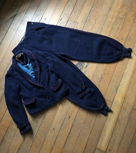 vintage 1930s wool ski suit set {s}