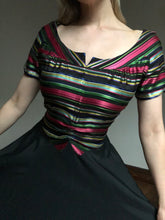 Load image into Gallery viewer, vintage 1940s striped dress {xxs}