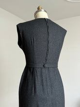 Load image into Gallery viewer, vintage 1950s grey wool wiggle dress {m}