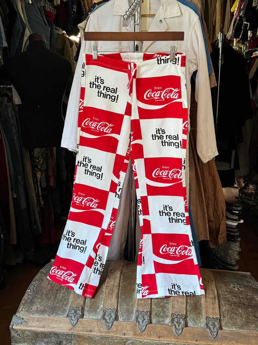 70s coca cola コカコーラ　パンツ　vintage VINTAGE 70s Coca Cola Pants Coke Slacks Hippie Bell Bottom 32x 28