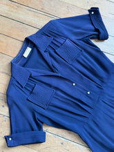 Load image into Gallery viewer, vintage 1940s navy rayon dress {m}