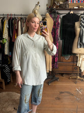 Load image into Gallery viewer, vintage 1950s green gingham long sleeve shirt