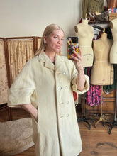 Load image into Gallery viewer, vintage 1950s 60s white coat {XL}