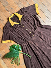Load image into Gallery viewer, vintage 1940s botanical fern dress {XL}