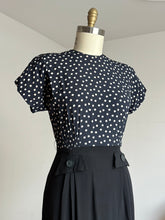 Load image into Gallery viewer, vintage 1940s polka dot rayon dress {m}