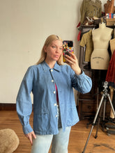 Load image into Gallery viewer, vintage 1940s 50s denim smock jacket {S-L}