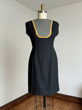 Load image into Gallery viewer, vintage 1950s grey wool wiggle dress {m}