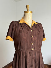 Load image into Gallery viewer, vintage 1940s botanical fern dress {XL}