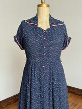 Load image into Gallery viewer, vintage 1940s 50s polka dot dress {XL}