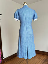 Load image into Gallery viewer, vintage 1930s blue gingham dress {XL}