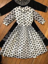 Load image into Gallery viewer, vintage 1950s polka dot dress {xs}