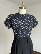 Load image into Gallery viewer, vintage 1940s polka dot rayon dress {m}