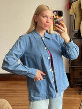 Load image into Gallery viewer, vintage 1940s 50s denim smock jacket {S-L}