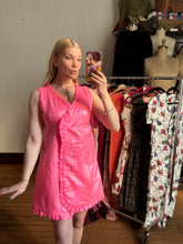 Load image into Gallery viewer, vintage 1960s pink shimmer baby doll dress {xs}