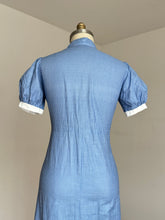 Load image into Gallery viewer, vintage 1930s blue gingham dress {XL}