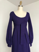 Load image into Gallery viewer, vintage 1960s 70s Alvin Duskin purple mini dress {xs}