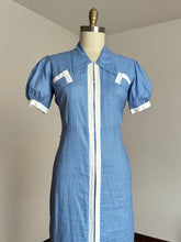 Load image into Gallery viewer, vintage 1930s blue gingham dress {XL}