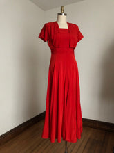 Load image into Gallery viewer, vintage 1940s red gown set {m}