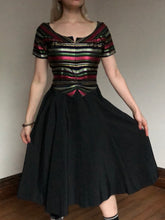 Load image into Gallery viewer, vintage 1940s striped dress {xxs}