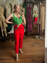 Load image into Gallery viewer, vintage 1950s red velvet pants {s}