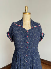 Load image into Gallery viewer, vintage 1940s 50s polka dot dress {XL}