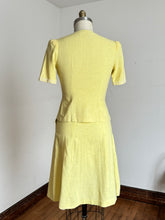Load image into Gallery viewer, vintage 1940s yellow linen skirt suit {s}
