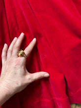 Load image into Gallery viewer, vintage 1960s red velvet dress {xxs}
