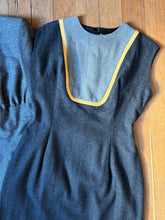 Load image into Gallery viewer, vintage 1950s grey wool wiggle dress {m}