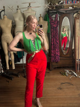 Load image into Gallery viewer, vintage 1950s red velvet pants {s}