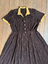 Load image into Gallery viewer, vintage 1940s botanical fern dress {XL}