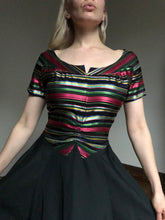 Load image into Gallery viewer, vintage 1940s striped dress {xxs}