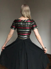 Load image into Gallery viewer, vintage 1940s striped dress {xxs}