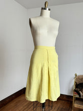 Load image into Gallery viewer, vintage 1940s yellow linen skirt suit {s}