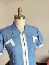 Load image into Gallery viewer, vintage 1930s blue gingham dress {XL}