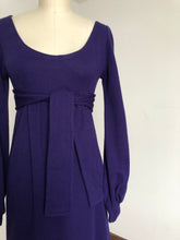 Load image into Gallery viewer, vintage 1960s 70s Alvin Duskin purple mini dress {xs}