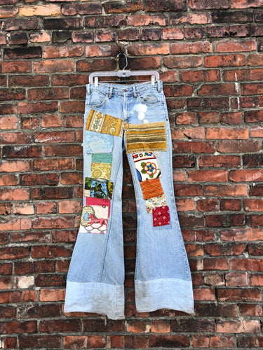 vintage 1970s patchwork LEVIS denim jeans