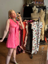 Load image into Gallery viewer, vintage 1960s pink shimmer baby doll dress {xs}