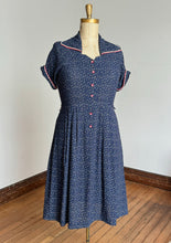 Load image into Gallery viewer, vintage 1940s 50s polka dot dress {XL}