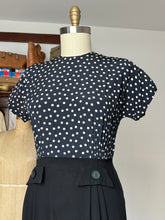 Load image into Gallery viewer, vintage 1940s polka dot rayon dress {m}