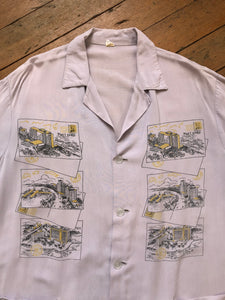vintage 1950s rayon novelty shirt