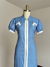 Load image into Gallery viewer, vintage 1930s blue gingham dress {XL}