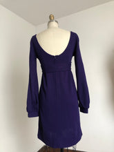 Load image into Gallery viewer, vintage 1960s 70s Alvin Duskin purple mini dress {xs}