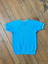 Load image into Gallery viewer, vintage 1960s blue short sleeve sweatshirt
