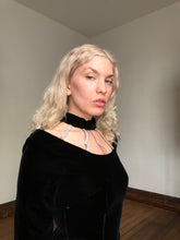 Load image into Gallery viewer, vintage 1980s rhinestone cage neck dress {s}