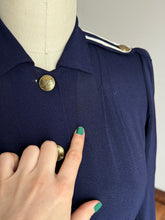 Load image into Gallery viewer, vintage 1930s 40s navy nautical dress {s}