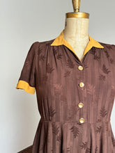 Load image into Gallery viewer, vintage 1940s botanical fern dress {XL}