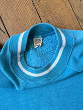Load image into Gallery viewer, vintage 1960s blue short sleeve sweatshirt