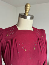 Load image into Gallery viewer, AS-IS vintage 1940s shooting star studded dress {m}